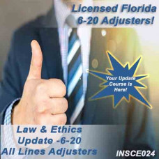  4-hour Law & Ethics Update 6-20 All-Lines Adjusters (5-620) CE Course (9 hrs credit) (INSCE024FL9j)