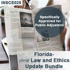  4-hour Law & Ethics Update Plus - 3-20 Public Adjusters  (5-320) CE Course (12 hrs credit) (INSCE025FL12j)