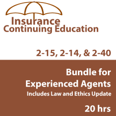 Insurance, Continuing Education, Life, Health, Accidents and Annuities, Florida, Life & Health , Insurance Continuing Ed., Bundled Savings, Insurance, All Courses,20 hr Health and Life CE Bundle - Experienced 2-15 2-14 or 2-40 Agents 
