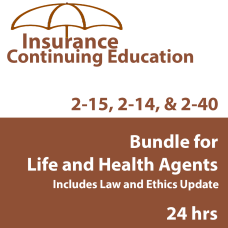 24 hr CE - 2-15, 2-14 or 2-40 Health and Life Complete CE Bundle (INSCEB023FL24)